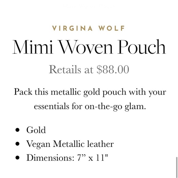 Virginia Wolf Woven Wicker Gold Clutch - Picture 2 of 6